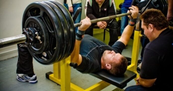 A bench press can cause a rotator cuff tear