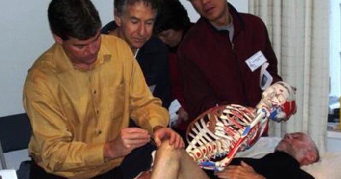 Matt Callison presenting for the first time in New Zealand in Hamilton in 2002